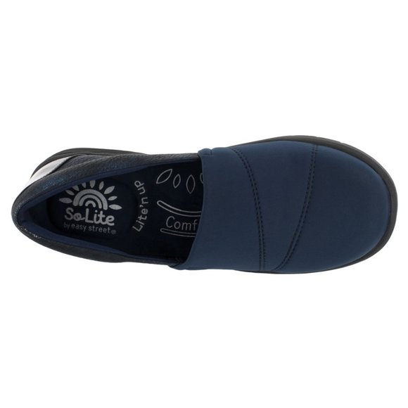 NIB Navy Blue SoLite Easy Street Womens Solo Loafers SlipOn Comfort Size 12 B - Picture 3 of 5